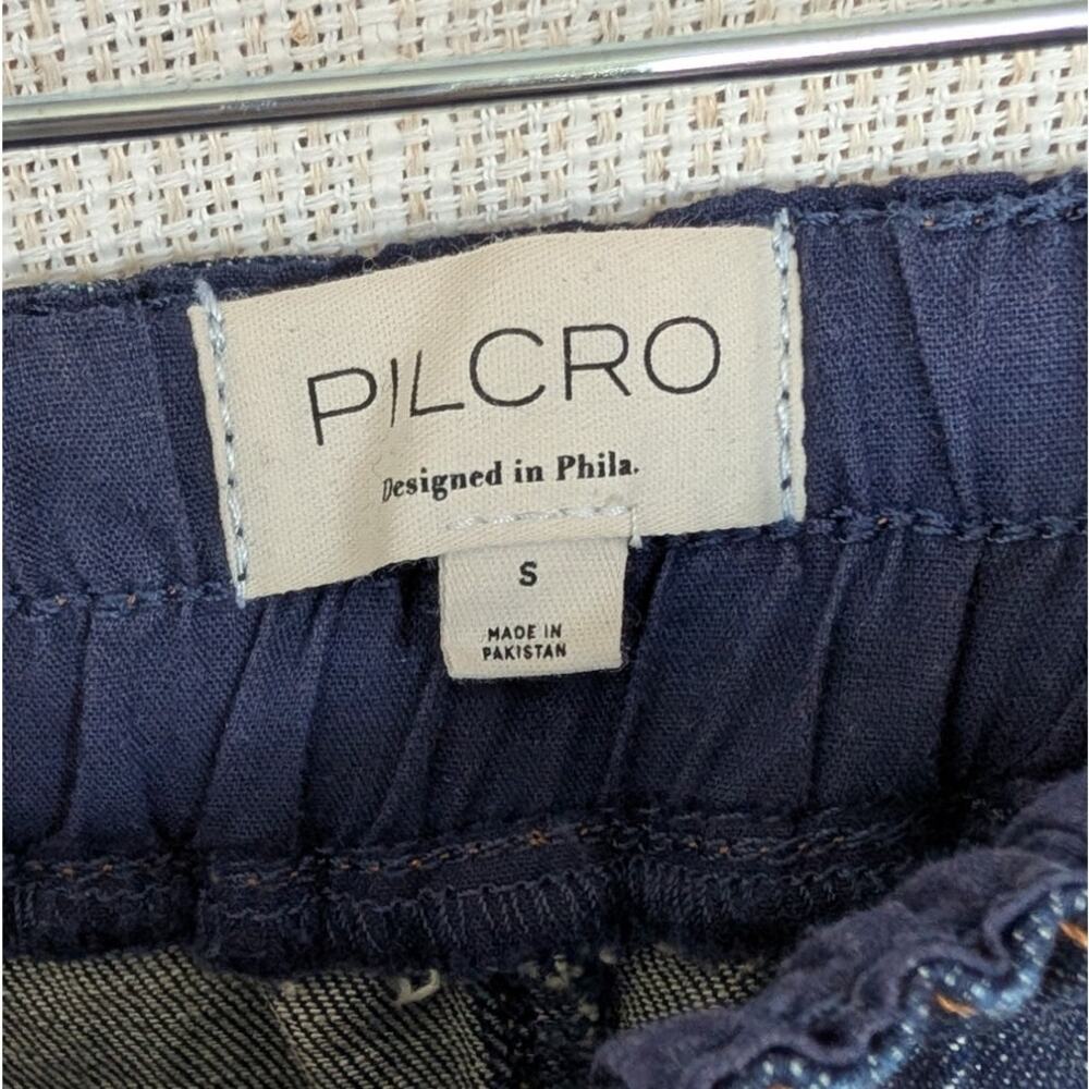 Anthropologie Pilcro Izzie Relaxed Pull-On Barrel Jeans Womens S Navy Fuse Wash - Picture 4 of 9